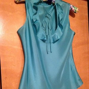 Talbots-turquoise sleeveless silk blouse – size 6P